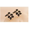 E-2111 New Korean  Style Pure Delicate Rhinestone Gardenia  Alloy Enamel Stud Earrings