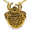 N-3414 New Fashion Style  Bronze Alloy Metal Colourful Crystal Spider Shape Pendant Necklace