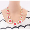 S-0079 New  Korea Stylle Summer joker Pink/Yellow/Blue Glazed Fresh and Sweet Sunflower gold Metal Necklace Ear Stud Earrings Set
