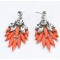 E-2112 New Coming Elegant  Silver Plated Alloy Leaf Crystal Dangle Earrings