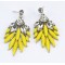 E-2112 New Coming Elegant  Silver Plated Alloy Leaf Crystal Dangle Earrings