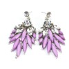 E-2112 New Coming Elegant  Silver Plated Alloy Leaf Crystal Dangle Earrings