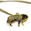 N-3415 New arrival Gold/Silver Metal wolf Sliding pendant Necklace