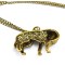 N-3415 New arrival Gold/Silver Metal wolf Sliding pendant Necklace