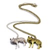 N-3415 New arrival Gold/Silver Metal wolf Sliding pendant Necklace