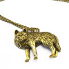 N-3415 New arrival Gold/Silver Metal wolf Sliding pendant Necklace