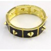 B-0314 New Arrive Gold-plated Drop Glaze Rivet Elastic Bangle