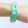 B-0314 New Arrive Gold-plated Drop Glaze Rivet Elastic Bangle