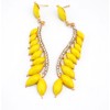New coming white rhinestone resin leaf shape drop earrings E-2062