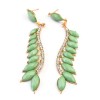 New coming white rhinestone resin leaf shape drop earrings E-2062