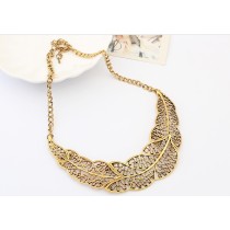 New Arrival Vintage Style Golden Silver Alloy Hollow Out Leaves Choker Necklace N-1898