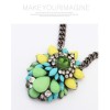 2013 New Brand Retro Crystal Flower Chain Pendant Necklace N-3052