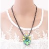 2013 New Brand Retro Crystal Flower Chain Pendant Necklace N-3052