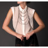 New Fashion Gun Black Plated Alloy Multilayer Tassel Double Chains Necklace N-3054