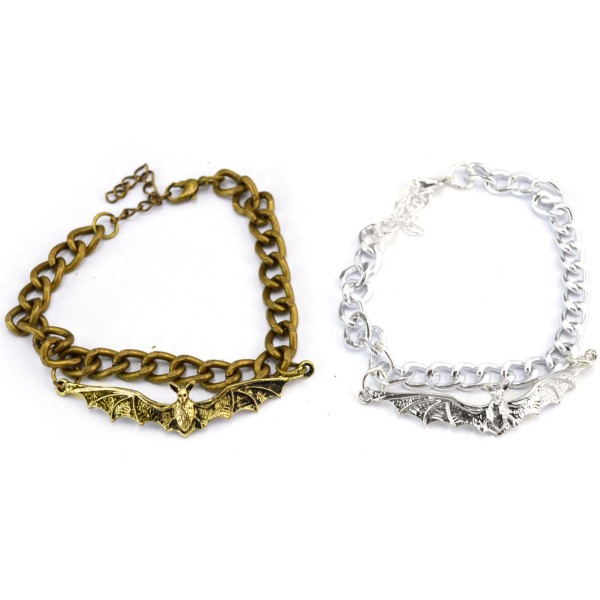 B-0315 New Arrive Vintage Style Gold Bronze Silver Alloy Bat  Bracelet In Stock
