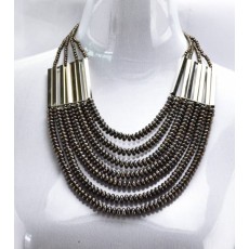 Hot Fashion Gun Black/Golden Chain Beads Pendants Choker Necklaces N-1358