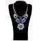 Vintage Style Metal Rhinestone Crystal Resin Gem Flower Pendants Choker Necklaces N-3055