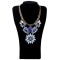 Vintage Style Metal Rhinestone Crystal Resin Gem Flower Pendants Choker Necklaces N-3055