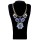 Vintage Style Metal Rhinestone Crystal Resin Gem Flower Pendants Choker Necklaces N-3055