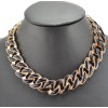 Europe Style Gold Plated Metal resin gem link chain Choker Necklaces N-1621