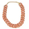 Europe Style Gold Plated Metal resin gem link chain Choker Necklaces N-1621