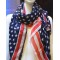 New European Style Fashion star stripe flag design  chiffon scarf 150cm*65cm C-0036