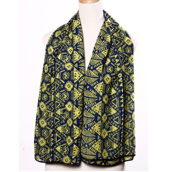 New Fashion Style geometry yellow design chiffon scarf 160cm*70cm C-0037