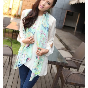 Fashion Colorful Heart-shaped flowers butterflies dragonflies graffiti Scarves Wrap for Women C-0048