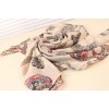 New Style skull beige/pink color chiffon Long shawl  dual action scarf C-0043