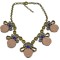 New European style Exaggerated  Bronze Alloy royalblue crystal roumd buttons Necklace N-3059