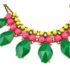 Europe vintage style bronze alloy resin gem tassels rhinestone pendant necklace N-3065