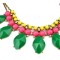 Europe vintage style bronze alloy resin gem tassels rhinestone pendant necklace N-3065