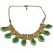 Europe vintage style bronze alloy resin gem tassels rhinestone pendant necklace N-3065