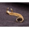 R-1091 Europe Style gold plated alloy tassels double fingers opened ring