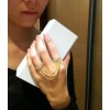 R-1091 Europe Style gold plated alloy tassels double fingers opened ring