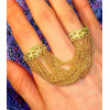 R-1091 Europe Style gold plated alloy tassels double fingers opened ring