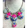 N-3071 Fashion Europe Style Jewelry clear acrylic colorful resin gem flower crystal star  necklace