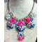 N-3071 Fashion Europe Style Jewelry clear acrylic colorful resin gem flower crystal star  necklace
