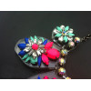 N-3071 Fashion Europe Style Jewelry clear acrylic colorful resin gem flower crystal star  necklace