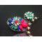 N-3071 Fashion Europe Style Jewelry clear acrylic colorful resin gem flower crystal star  necklace
