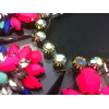 N-3071 Fashion Europe Style Jewelry clear acrylic colorful resin gem flower crystal star  necklace