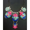 N-3071 Fashion Europe Style Jewelry clear acrylic colorful resin gem flower crystal star  necklace