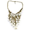 VintageStyle Bronze Alloy Chain Pearl Tassels Necklace N-1624