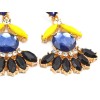 Fashion gold plated alloy drop crystal flower ear stud earrings E-2067