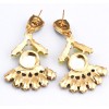 Fashion gold plated alloy drop crystal flower ear stud earrings E-2067