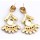 Fashion gold plated alloy drop crystal flower ear stud earrings E-2067