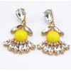 Fashion gold plated alloy drop crystal flower ear stud earrings E-2067