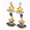 Fashion gold plated alloy drop crystal flower ear stud earrings E-2067