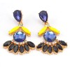 Fashion gold plated alloy drop crystal flower ear stud earrings E-2067