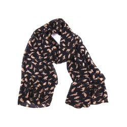 C-0051 new in fashion style black khaki 2 colors chiffon cat design scarf shawl